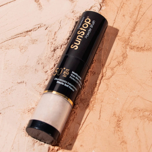 KIT SUNSTOP POWDER BRUSH + SYNDERM BIPHASIC X 240 ML