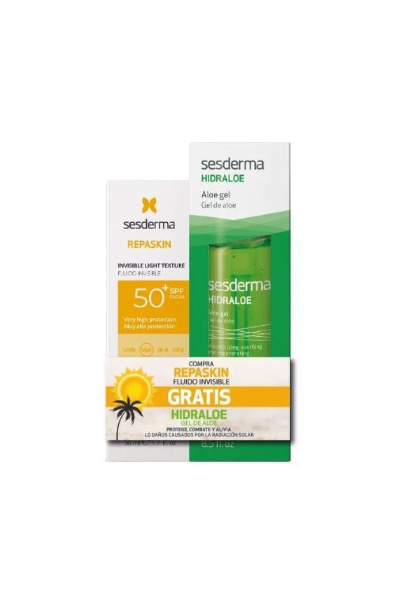 KIT REPASKIN FLUIDO INVISIBLE SPF 50+ X 50 ML + HIDRALOE GEL X 250 GR